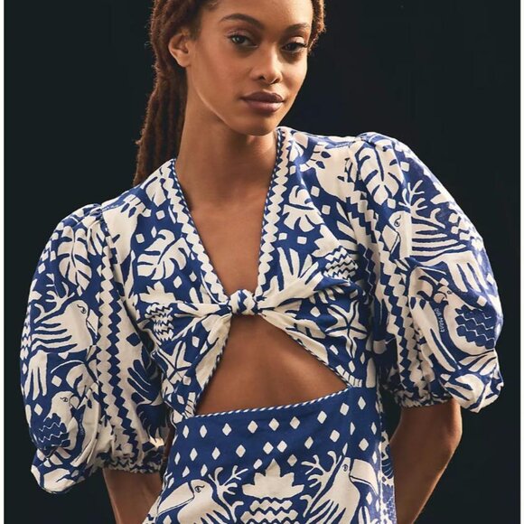 FARM RIO- Jungle Scarf Midi Dress (XS) - Picture 8 of 14